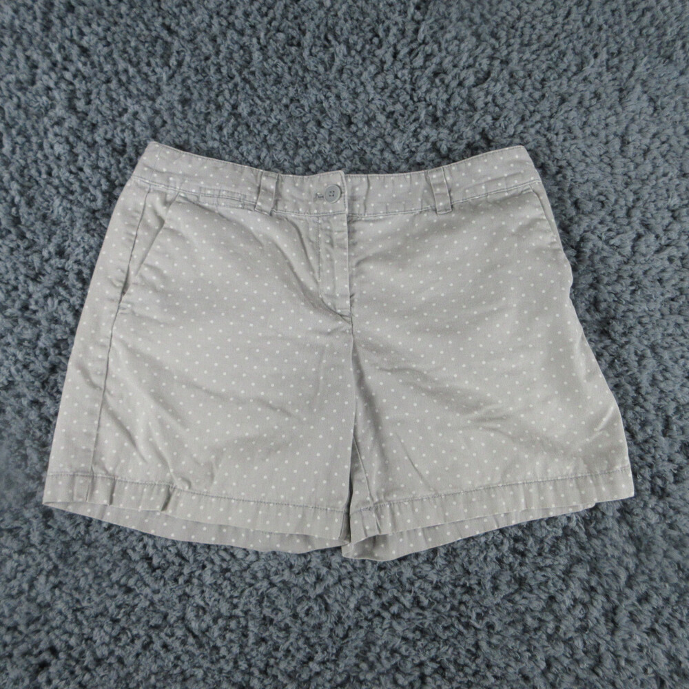 LOFT Shorts Womens 6 Gray White Polka Dot Chino 31x5*
